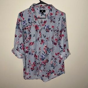 Floral and Stripe Dress Shirt